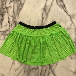 Green sparkle running skirt